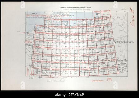 DEUTSCHLAND BLATT INDEX KARTE 1944 Stockfoto