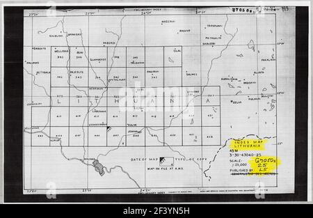 LITAUEN BLATT INDEX KARTE 1947 Stockfoto