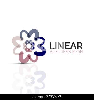 Abstract flower or star, linear thin line icon. Minimalistic business geometric shape symbol created with line segments. Abstract flower or star, linear thin line icon. Minimalistic business geometric shape symbol created with line segments. Vector illustration Stock Vektor