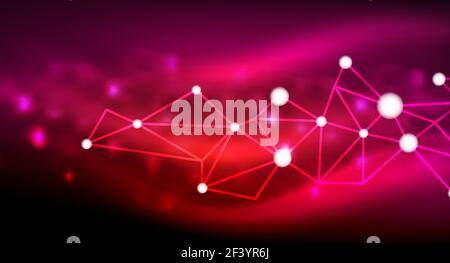 Glänzende Sterne, neon leuchtenden digital angeschlossenen Lichtpunkte. Glänzende Sterne, neon leuchtenden digital angeschlossenen Lichtpunkte. Vektor Technologie Zusammenfassung Hintergrund Stock Vektor