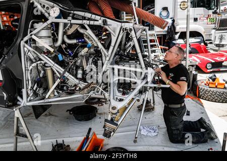 314 AL RAJHI YAZEED (SAU), GOTTSCHALK TIMO (DEU) Legende, MINI, Auto, Auto, Mechaniker bei der Arbeit während der Dakar 2018, Ruhetag in La Paz, Bolivien, januar 12 - Foto Florent Gooden / DPPI Stockfoto