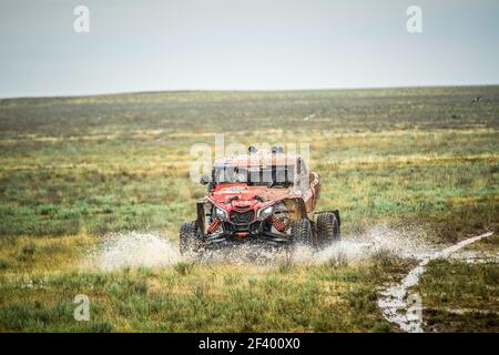 115 OPARINA MARIIA (RUS) SHTANEVA TASIIA (RUS) MAVERICK X3 während der Silk Way 2018 Off Road Rallye, Juli 23, Elista - Astrachan, Russland - Foto Frederic Le Floc'h / DPPI Stockfoto