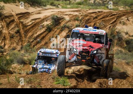 115 OPARINA MARIIA (RUS) SHTANEVA TASIIA (RUS) MAVERICK X3 während der Silk Way 2018 Off Road Rallye, Juli 25, Astrachan - Wolgograd, Russland - Foto Eric Vargiolu / DPPI Stockfoto