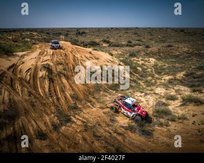 115 OPARINA MARIIA (RUS) SHTANEVA TASIIA (RUS) MAVERICK X3 während der Silk Way 2018 Off Road Rallye, Juli 25, Astrachan - Volgograd, Russland - Foto Frederic Le Floc'h / DPPI Stockfoto