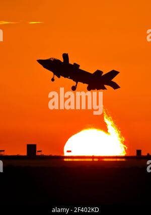 Lockheed Martin F-35B Lightning II bei RAF Marham in Norfolk, England Stockfoto