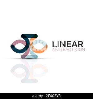 Abstrakte Blume oder Sterne minimalistisch lineare Symbol, dünne Linie geometrische Flachbild Symbol für Business Icon Design, abstrakte oder Emblem. Abstrakte Blume oder Sterne minimalistisch lineare Symbol, dünne Linie geometrische Flachbild Symbol für Business Icon Design, abstrakte oder Emblem. Vector Illustration isoliert auf Weiss mit farbigen Segmente erstellt Stock Vektor