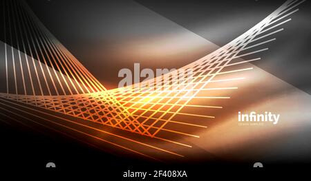 Glänzend gerade Linien auf dunklem Hintergrund, techno Digitale moderne Vorlage. Glänzend gerade Linien auf dunklem Hintergrund, techno Digitale moderne Vorlage. Vector Hintergrund Stock Vektor