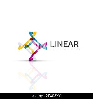 Abstrakte Blume oder Sterne minimalistisch lineare Symbol, dünne Linie geometrische Flachbild Symbol für Business Icon Design, abstrakte oder Emblem. Abstrakte Blume oder Sterne minimalistisch lineare Symbol, dünne Linie geometrische Flachbild Symbol für Business Icon Design, abstrakte oder Emblem. Vector Illustration isoliert auf Weiss mit farbigen Segmente erstellt Stock Vektor