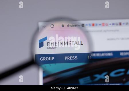 New York, USA - 18. März 2021: Rheinmetall Firmenlogo-Icon auf der Website, illustrative Editorial Stockfoto