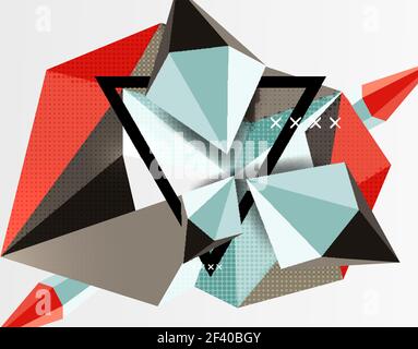 3D polygonale Elemente abstrakter Hintergrund. 3D polygonale Elemente abstrakter Hintergrund, strukturierter Vektor Moderne Vorlage Stock Vektor