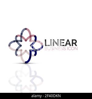 Abstrakte Blume oder Sterne, linear dünne Linie Symbol. Minimalistischer business geometrische Form Symbol mit Liniensegmente erstellt. Abstrakte Blume oder Sterne, linear dünne Linie Symbol. Minimalistischer business geometrische Form Symbol mit Liniensegmente erstellt. Vector Illustration Stock Vektor