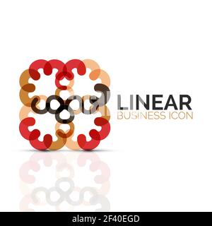 Abstrakte Blume oder Sterne, linear dünne Linie Symbol. Minimalistischer business geometrische Form Symbol mit Liniensegmente erstellt. Abstrakte Blume oder Sterne, linear dünne Linie Symbol. Minimalistischer business geometrische Form Symbol mit Liniensegmente erstellt. Vector Illustration Stock Vektor