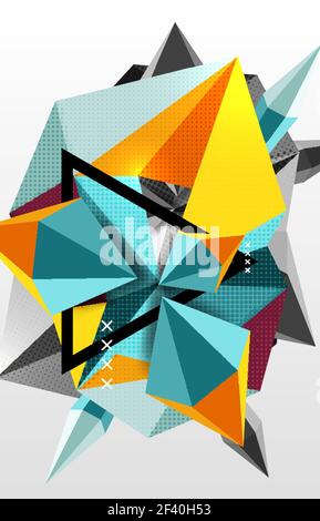 3D polygonale Elemente abstrakter Hintergrund. 3D polygonale Elemente abstrakter Hintergrund, strukturierter Vektor Moderne Vorlage Stock Vektor