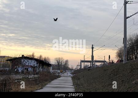 Bereich des ehemaligen Güterbahnhofs in Berlin-Pankow Stockfoto