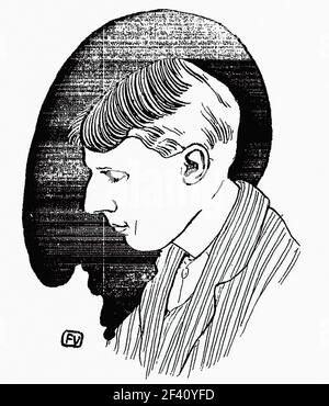 Félix Vallotton - Portrait Englischer Schriftsteller Illustrator Aubrey Beardsley 1898 Stockfoto