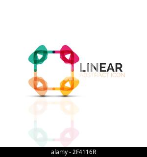 Abstrakte Blume oder Sterne minimalistisch lineare Symbol, dünne Linie geometrische Flachbild Symbol für Business Icon Design, abstrakte oder Emblem. Abstrakte Blume oder Sterne minimalistisch lineare Symbol, dünne Linie geometrische Flachbild Symbol für Business Icon Design, abstrakte oder Emblem. Vector Illustration isoliert auf Weiss mit farbigen Segmente erstellt Stock Vektor