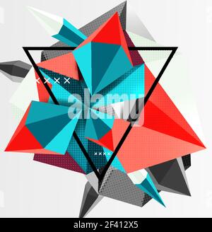 3D polygonale Elemente abstrakter Hintergrund. 3D polygonale Elemente abstrakter Hintergrund, strukturierter Vektor Moderne Vorlage Stock Vektor