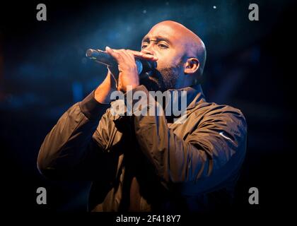 Posdnuos (Kelvin Mercer) von De La Soul spielt live auf der Bühne am 2. Tag des Camp Beestival 2014, Lulworth Castle - Dorset Stockfoto