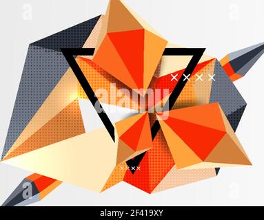 3D polygonale Elemente abstrakter Hintergrund. 3D polygonale Elemente abstrakter Hintergrund, strukturierter Vektor Moderne Vorlage Stock Vektor