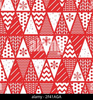 Nahtloses Vektor Dreieck geometrisches Muster. Design für Weihnachten Verpackung, Tapete, Stoff, Textil. Stockfoto