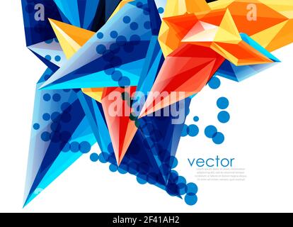 Farbe Glaskristalle auf weißem Hintergrund, geometrische abstrakte Komposition mit Glassteinen und Copyspace, Hintergrundvorlage. Vektor-Farbe Glaskristalle auf weißem Hintergrund, geometrische abstrakte Komposition mit Glas Edelsteine und Copyspace, Hintergrund-Vorlage Stock Vektor