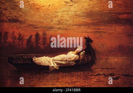 John Atkinson Grimshaw - Lady Shalott 1878 Stockfoto