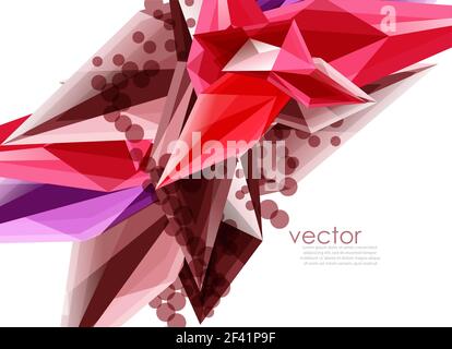 Farbe Glaskristalle auf weißem Hintergrund, geometrische abstrakte Komposition mit Glassteinen und Copyspace, Hintergrundvorlage. Vektor-Farbe Glaskristalle auf weißem Hintergrund, geometrische abstrakte Komposition mit Glas Edelsteine und Copyspace, Hintergrund-Vorlage Stock Vektor