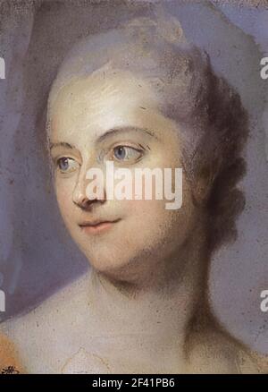 Maurice Quentin de La Tour - Porträt Madame De Pompadour C 1748 Stockfoto