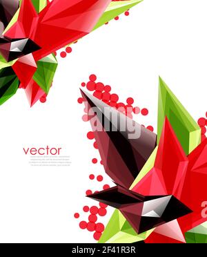 Farbe Glaskristalle auf weißem Hintergrund, geometrische abstrakte Komposition mit Glassteinen und Copyspace, Hintergrundvorlage. Vektor-Farbe Glaskristalle auf weißem Hintergrund, geometrische abstrakte Komposition mit Glas Edelsteine und Copyspace, Hintergrund-Vorlage Stock Vektor