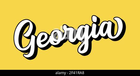 Handskizzierte GEORGIA Text. 3D Vintage, Retro Schriftzug für Poster, Aufkleber, Flyer, Header, Karte, Kleidung, Kleidung Stock Vektor