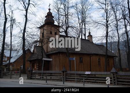 Polen, Zakopane - 13. November 2020: Kirche unserer Lieben Frau von Tschenstochau in Zakopane Stockfoto