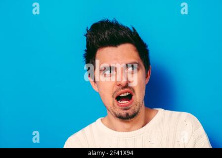Man ist überrascht Stockfoto