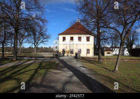 Blick auf den Stall in Lustheim Teil des Schleißheim schlossanlage in der Nähe von München Stockfoto