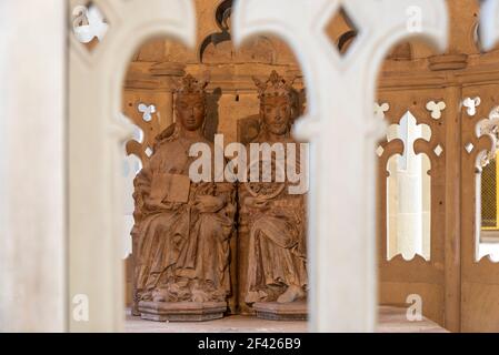 Deutschland, Sachsen-Anhalt, Magdeburg, Herrscherpaar in der Grabeskapelle, interpretiert als Königin Editha und Kaiser Otto, Magdeburger Dom Stockfoto