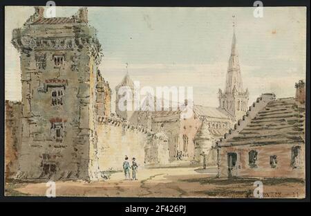 Thomas Girtin - Glasgow High Street Mit Blick Auf Die Kathedrale 1797 Stockfoto
