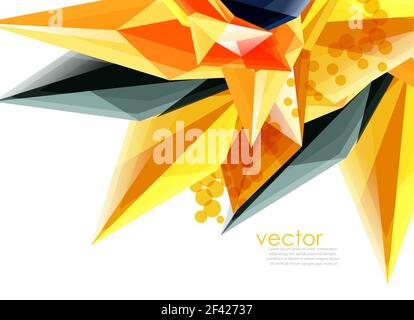Farbe Glaskristalle auf weißem Hintergrund, geometrische abstrakte Komposition mit Glassteinen und Copyspace, Hintergrundvorlage. Vektor-Farbe Glaskristalle auf weißem Hintergrund, geometrische abstrakte Komposition mit Glas Edelsteine und Copyspace, Hintergrund-Vorlage Stock Vektor