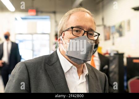 New York, Usa. März 2021, 18th. NYC Bürgermeister-Kandidat Scott Stringer nimmt an Pressekonferenz über den Anstieg der Angriffe gegen asiatische Amerikaner in NAN Hauptquartier. Am 17. März gab es einen weiteren gewalttätigen Angriff gegen asiatische Amerikaner dieses Mal in Atlanta, die 8 Menschen starben, darunter 6 von Aisan Abstammung. Reverend Al Sharpton organisierte eine Pressekonferenz, um sich mit diesem Thema zu befassen. Er wurde von asiatischen amerikanischen Führern, New York City Mayoral Kandidaten und Fürsprecher. (Foto von Lev Radin/Sipa USA) Quelle: SIPA USA/Alamy Live News Stockfoto