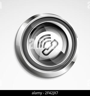 Telefon-Taste, Anruf-Support-Idee, Vektor-Illustration. Telefon-Taste, Anruf-Support-Idee, Vektor-Illustration. Symbol für ein altmodisches Telefon Stock Vektor