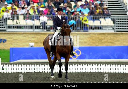 Alexandra Simons de Ridder in Deutschland reiten Chacomo in der Dressur bei den Olympischen Spielen in Sydney 2000 Alexandra Simons de Ridder (reiten Chacomo 3 GER Stockfoto