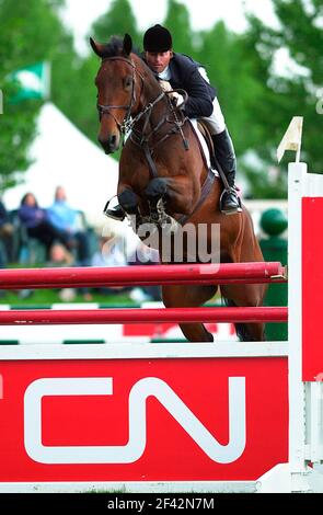 Kanada 1 - Spruce Meadows 2001, CN Grand Prix, James Benedetto, USA auf Kondor Stockfoto