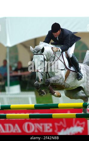 Kanada 1 - Spruce Meadows 2001, CN Grand Prix, James Benedetto, USA riding Cacique Stockfoto