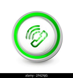 Call Center-Taste für den Telefonsupport. Telefon-Support Call Center-Taste, Web-Symbol-Design Stock Vektor