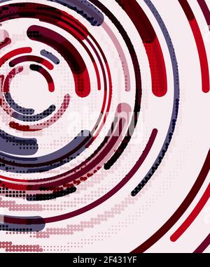 Kreisförmige Linien, Kreise, geometrischer abstrakter Hintergrund. Kreisförmige Linien Kreise, geometrischer abstrakter Hintergrund. Vektorgrafik Stock Vektor