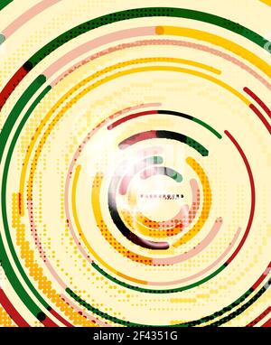 Kreisförmige Linien, Kreise, geometrischer abstrakter Hintergrund. Kreisförmige Linien Kreise, geometrischer abstrakter Hintergrund. Vektorgrafik Stock Vektor