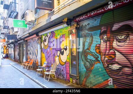 Melbourne Gassen, Centre Place im Stadtzentrum von Melbourne mit Street Art ,Victoria, Australien Stockfoto