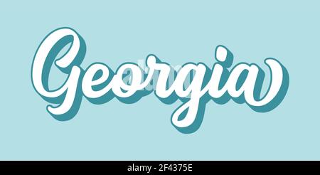 Handskizzierte GEORGIA Text. 3D Vintage, Retro Schriftzug für Poster, Aufkleber, Flyer, Header, Karte, Kleidung, Kleidung Stock Vektor