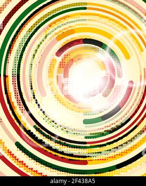 Kreisförmige Linien, Kreise, geometrischer abstrakter Hintergrund. Kreisförmige Linien Kreise, geometrischer abstrakter Hintergrund. Vektorgrafik Stock Vektor