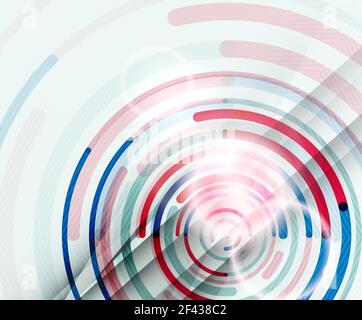 Kreisförmige Linien, Kreise, geometrischer abstrakter Hintergrund. Kreisförmige Linien Kreise, geometrischer abstrakter Hintergrund. Vektorgrafik Stock Vektor