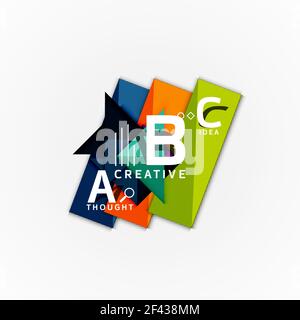 Abstrakte geometrische Option Infografik Banner, a b c Schritte Prozess. Abstrakte geometrische Option Infografik Banner, a b c Schritte Prozess. Vektorgrafik Stock Vektor