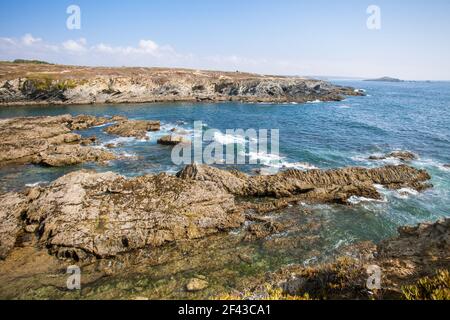 Die Küste bei Porto Covo in Alentejo an der Atlantikküste, Portugal. Stockfoto